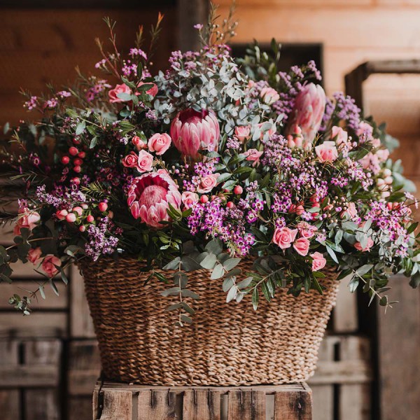 Cestón grande flores naturales