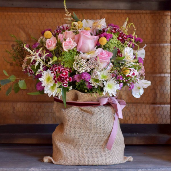 Bolsa Yute flores variadas