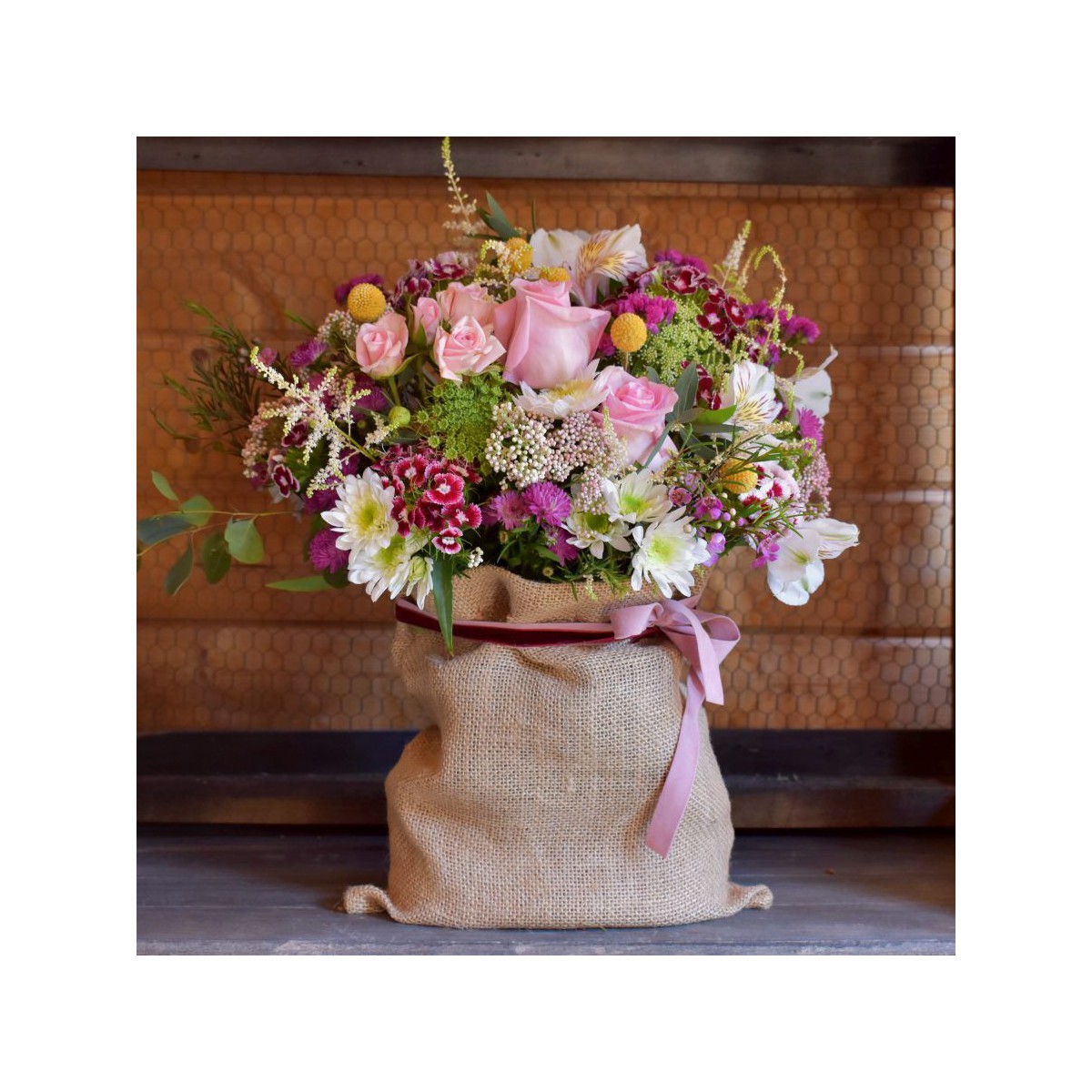Bolsa Yute flores variadas