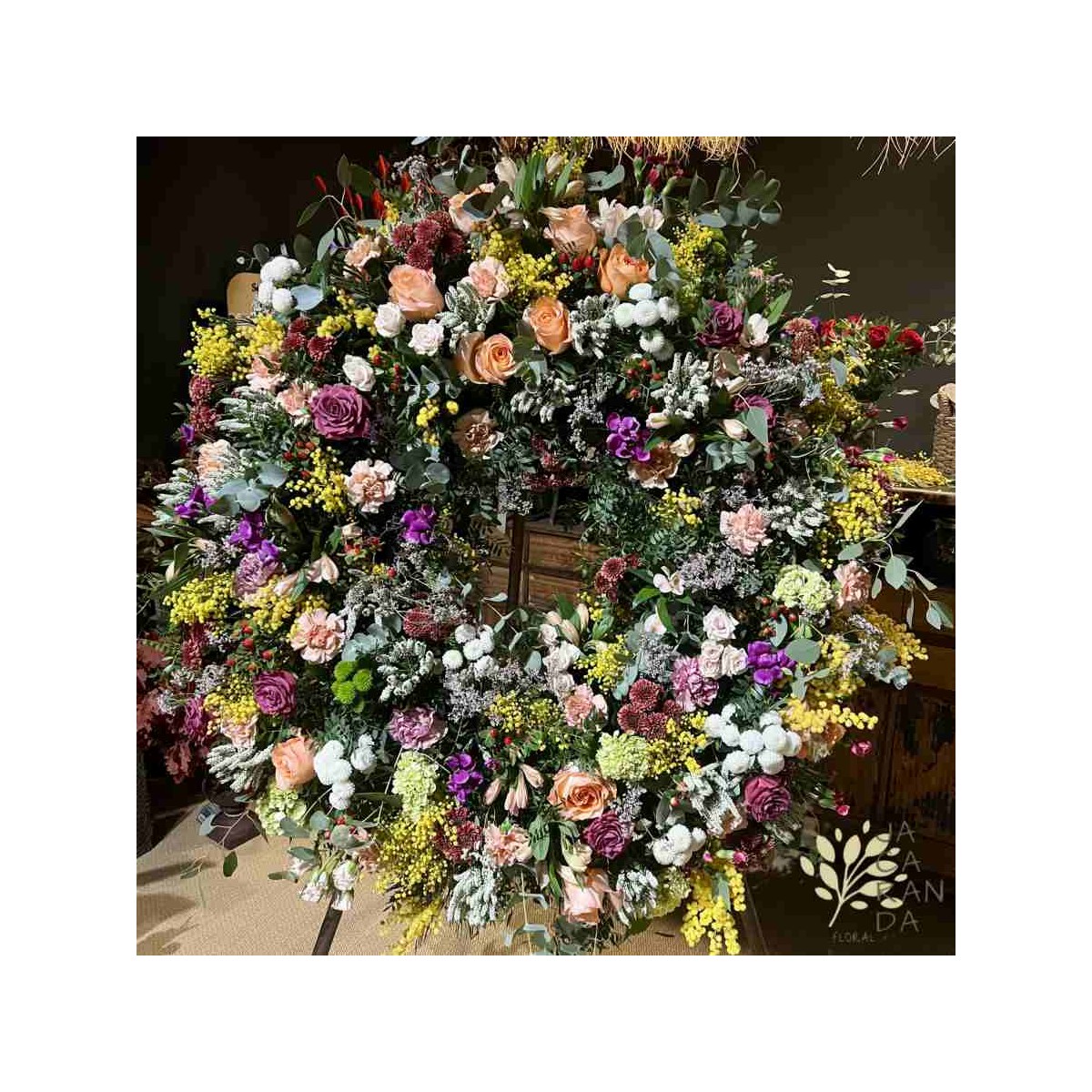 Corona funeral flores variadas