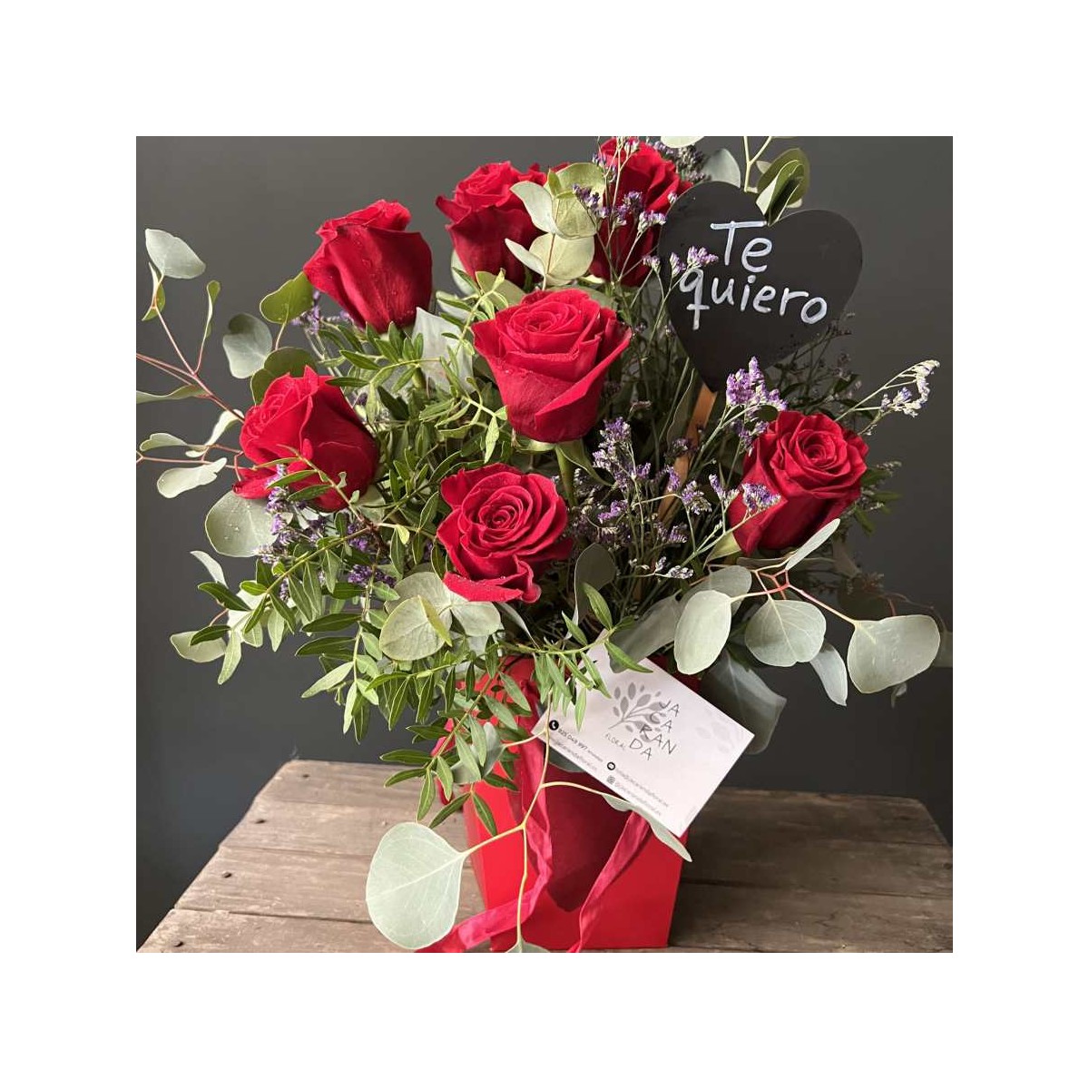 Caja corazón 7 rosas